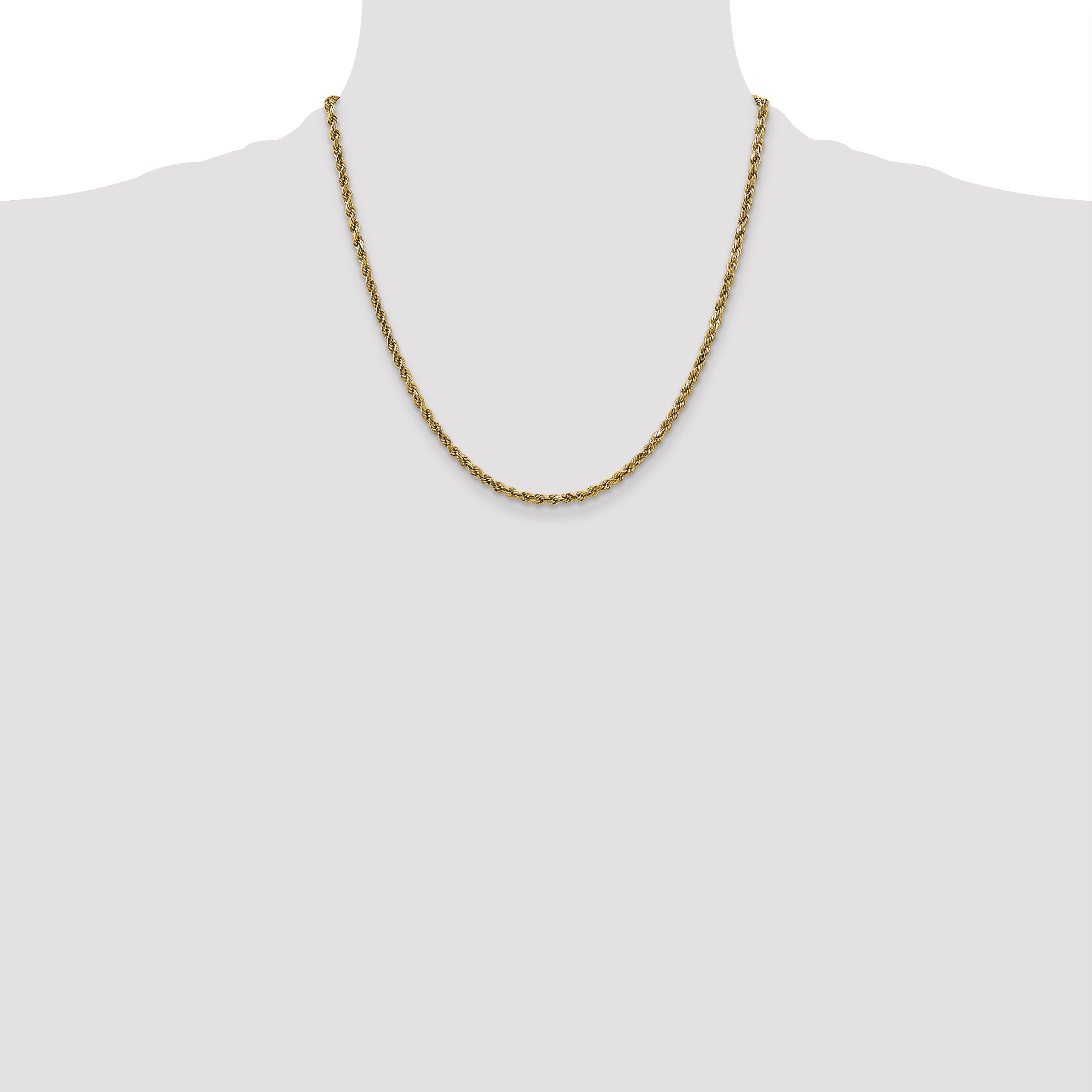 10k 2.25mm Semi-solid D/C Rope Chain