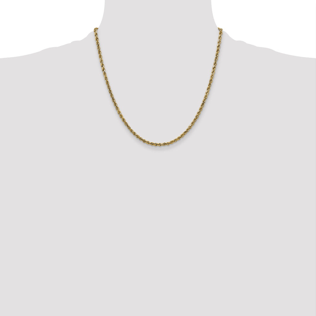 10k 2.25mm Semi-solid D/C Rope Chain