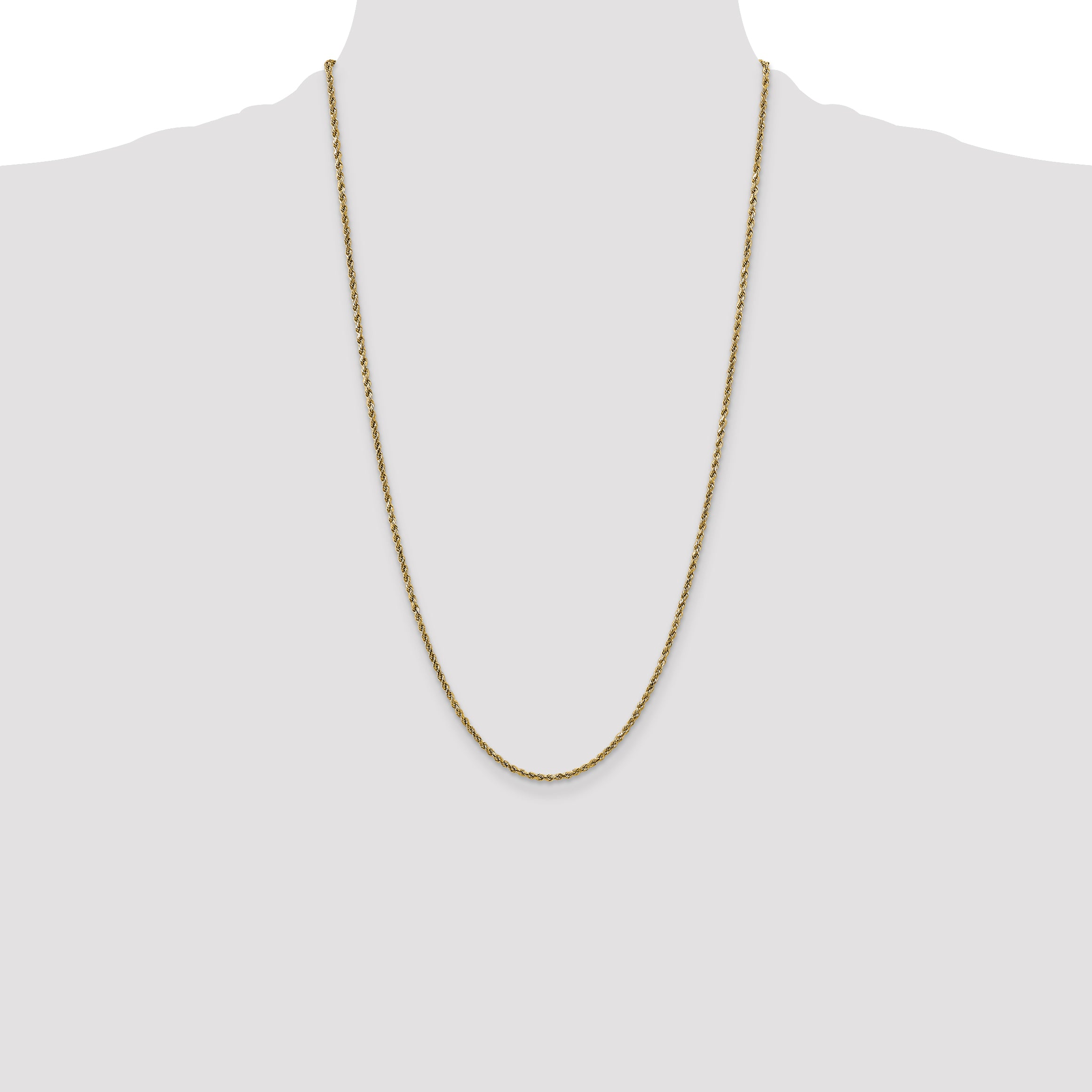 10k 2.25mm Semi-solid D/C Rope Chain