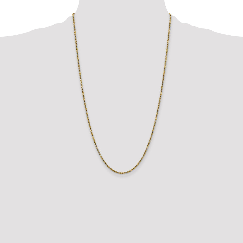 10k 2.25mm Semi-solid D/C Rope Chain