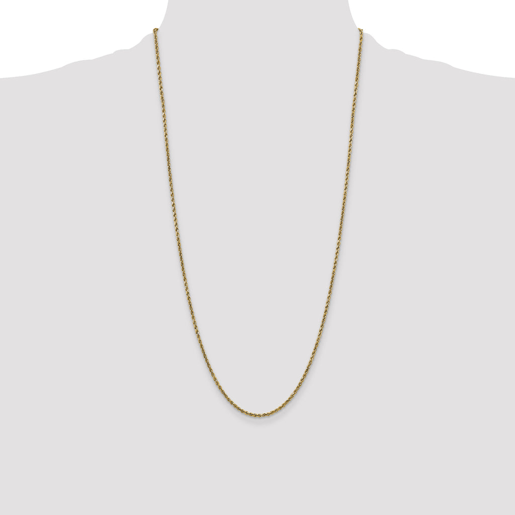 10k 2.25mm Semi-solid D/C Rope Chain