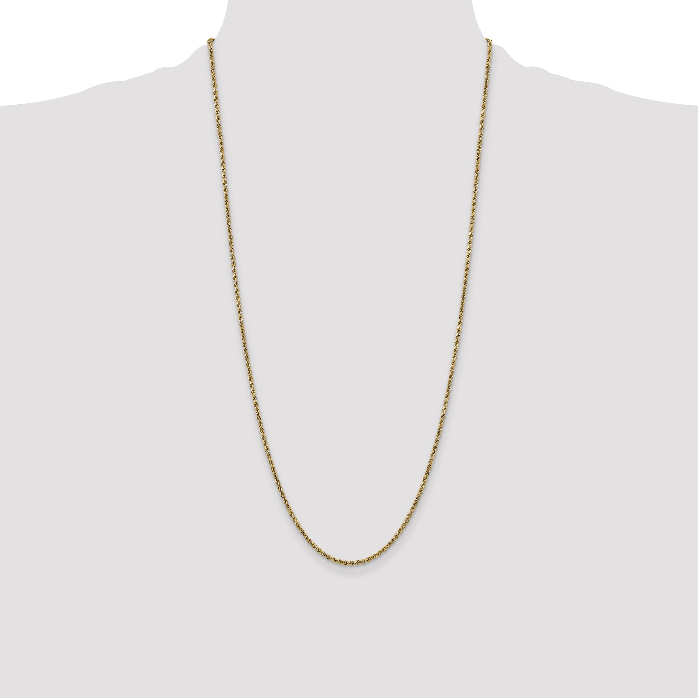 10k 2.25mm Semi-solid D/C Rope Chain