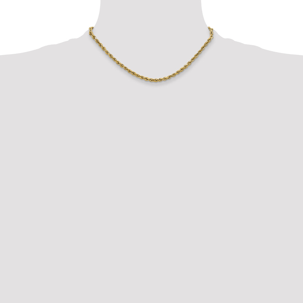 10K None 2.5mm Rope Chain Necklace - view 4
