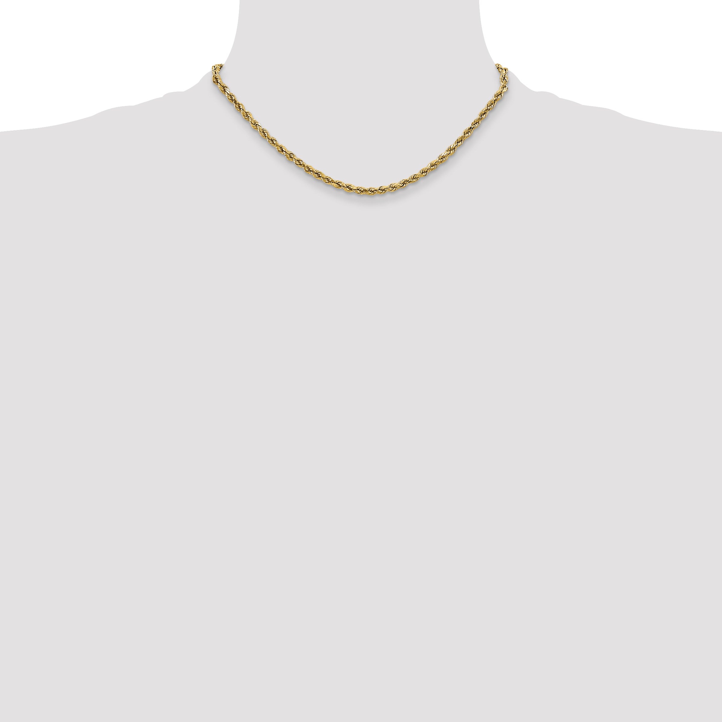 10K None 2.5mm Rope Chain Necklace - view 4