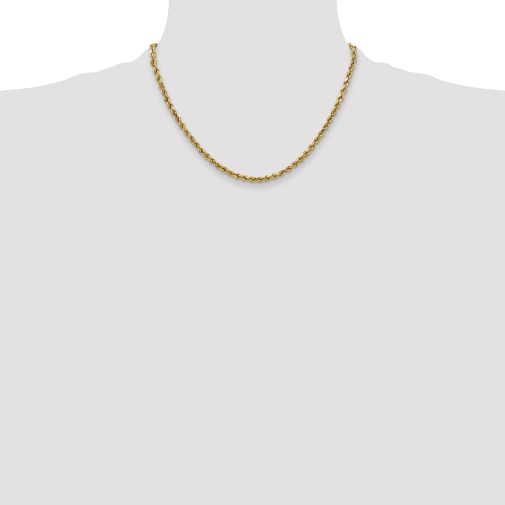 10K None 2.5mm Rope Chain Necklace - view 4