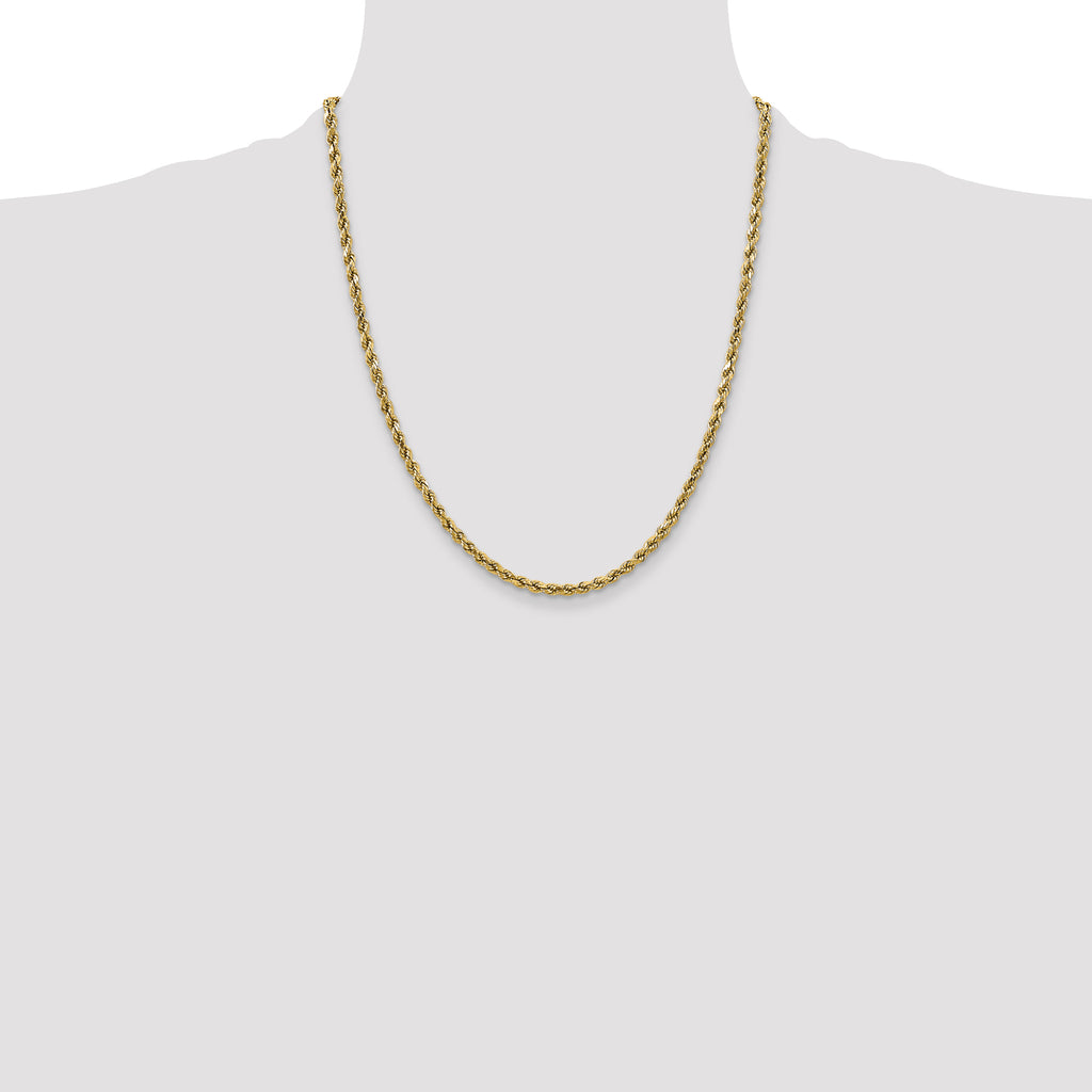 10K None 2.5mm Rope Chain Necklace - view 4