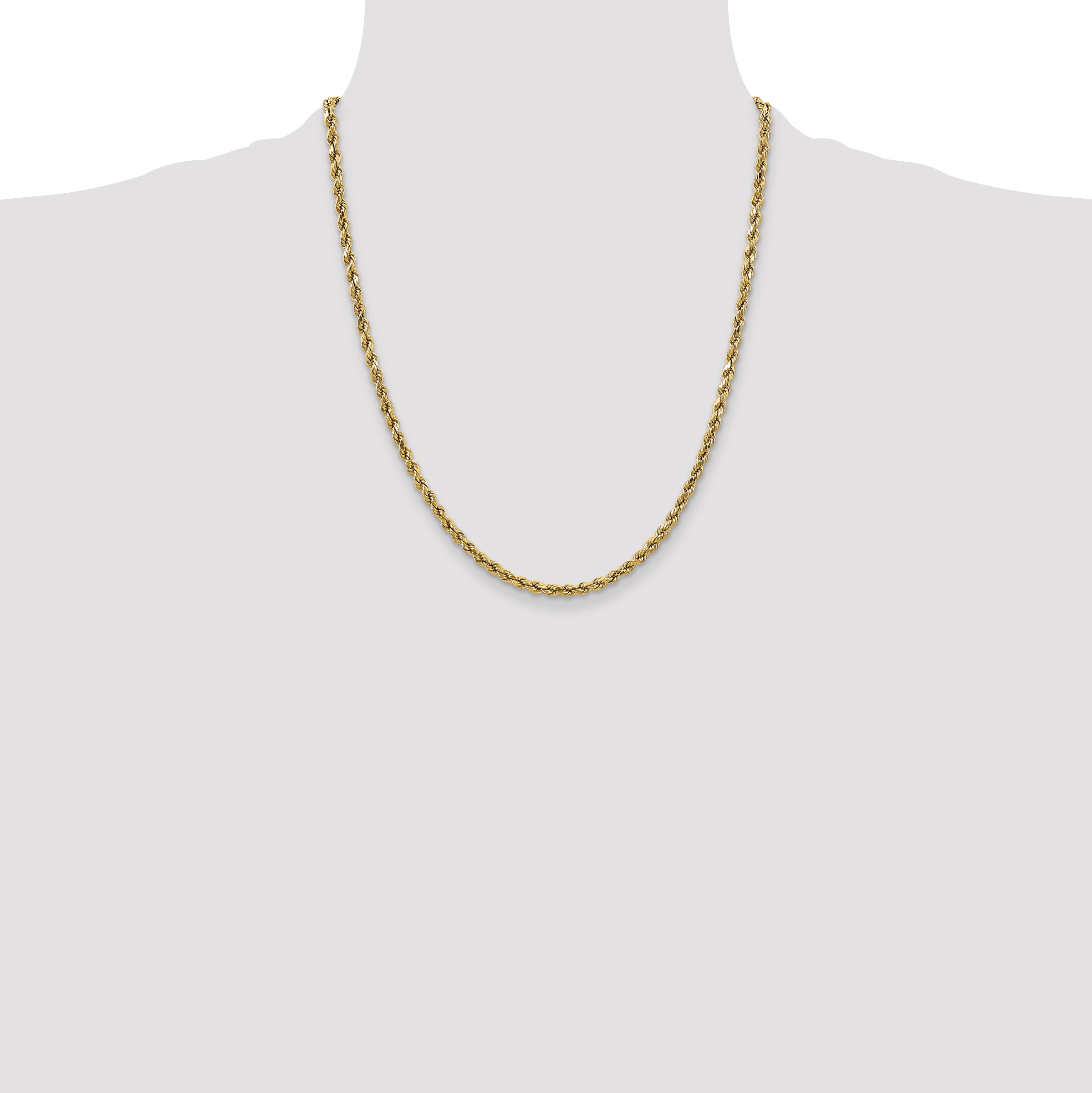 10K None 2.5mm Rope Chain Necklace - view 4