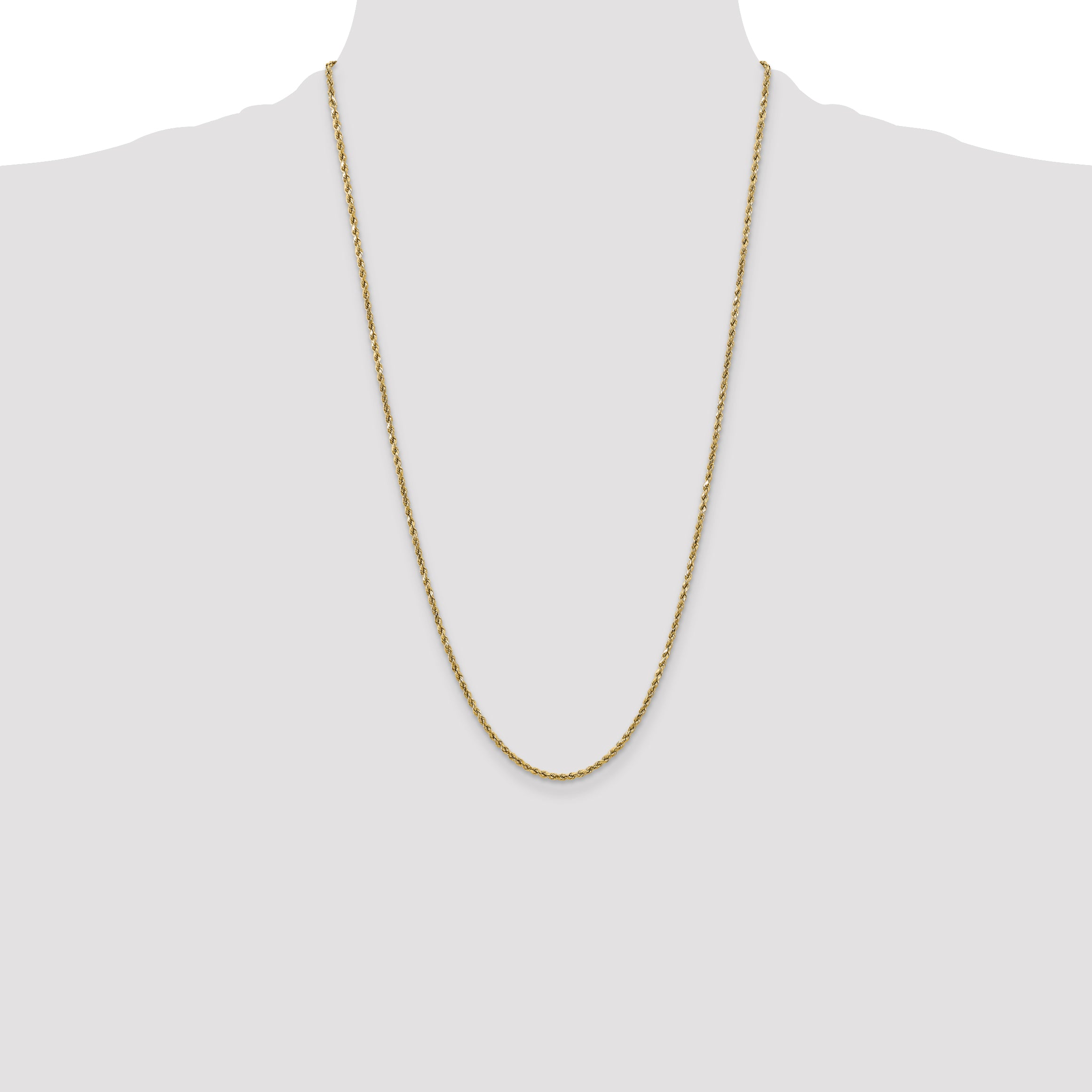 10K None 2.5mm Rope Chain Necklace - view 4