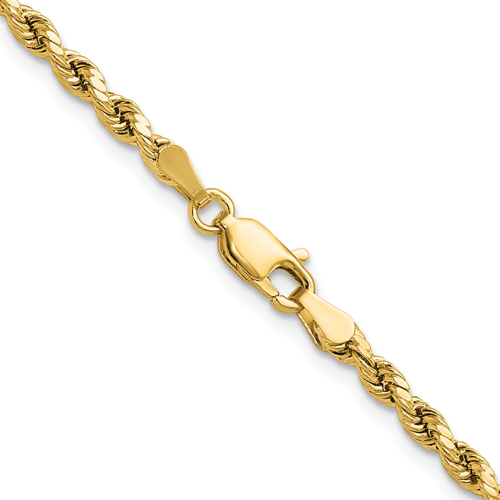10K None 3.0mm Rope Chain Necklace - view 3