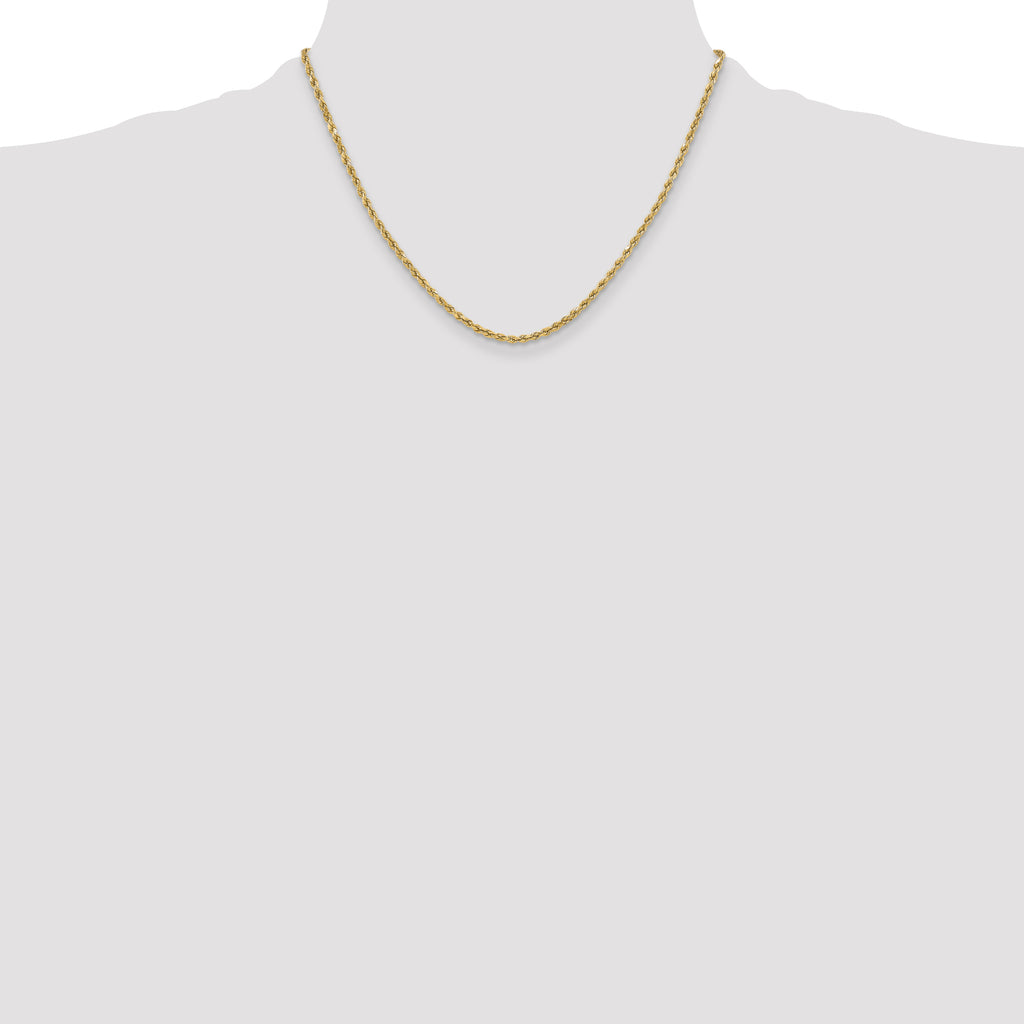 10K None 3.0mm Rope Chain Necklace - view 4