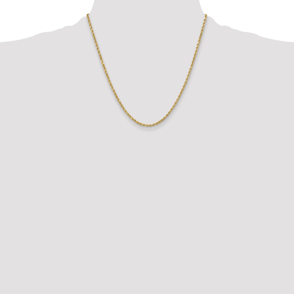 10K None 3.0mm Rope Chain Necklace - view 4