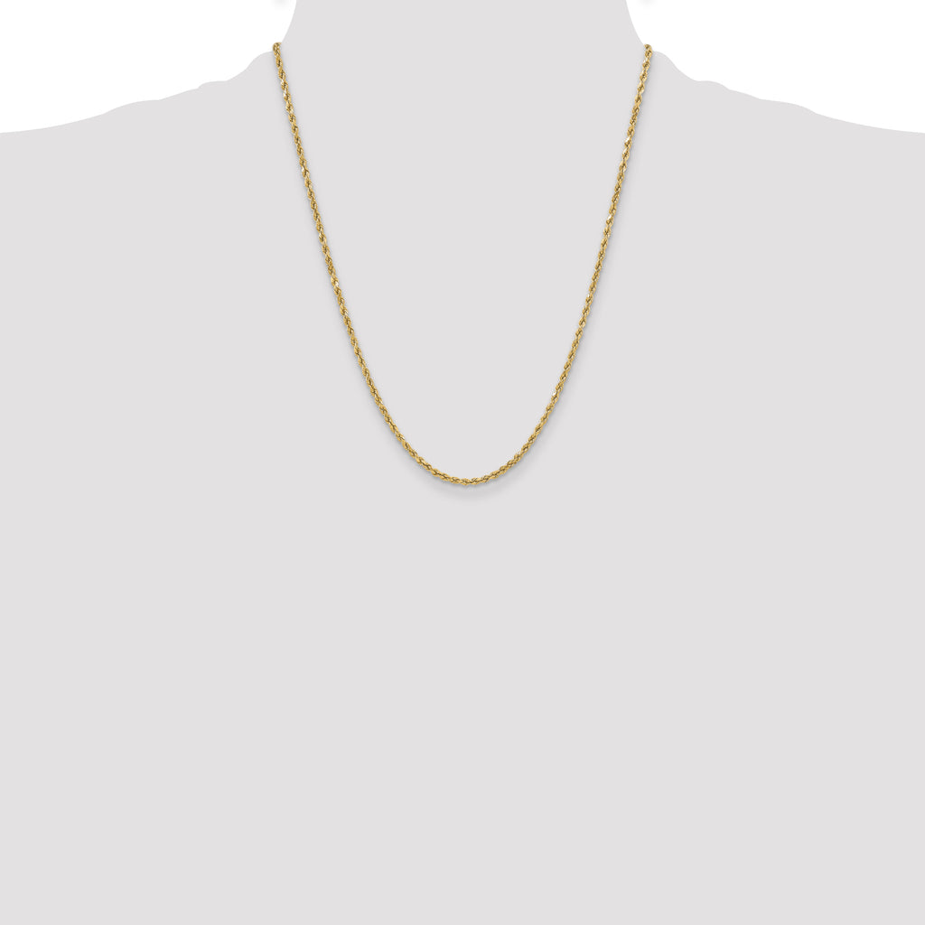 10K None 3.0mm Rope Chain Necklace - view 4