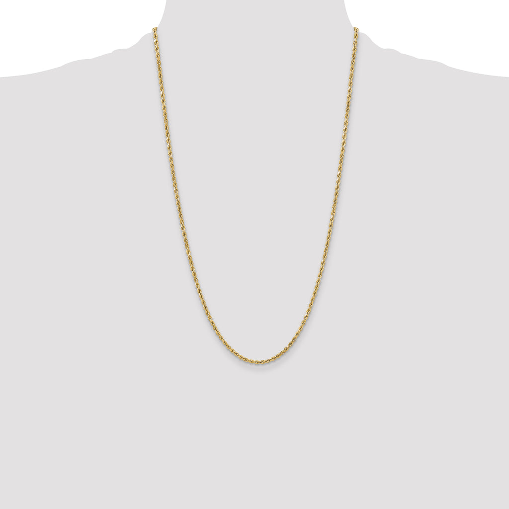 10K None 3.0mm Rope Chain Necklace - view 4