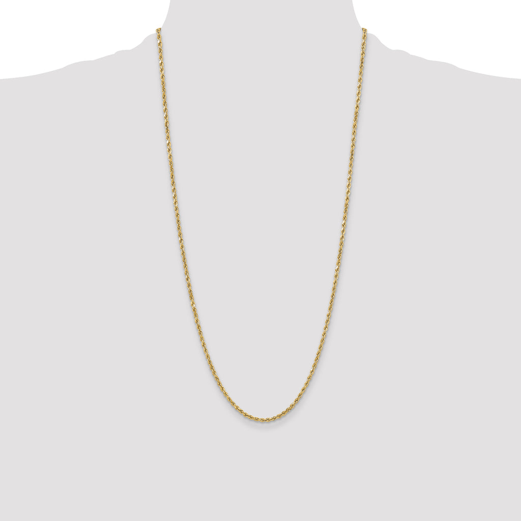10K None 3.0mm Rope Chain Necklace - view 4