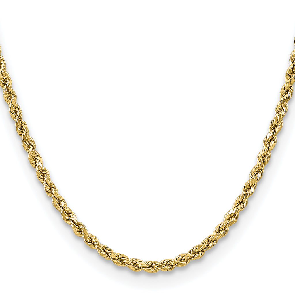 10K None 3.5mm Rope Chain Necklace - view 2