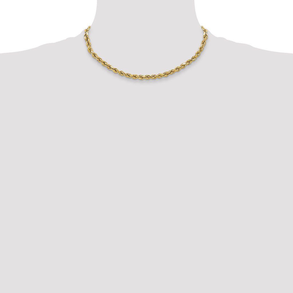 10K None 3.5mm Rope Chain Necklace - view 4