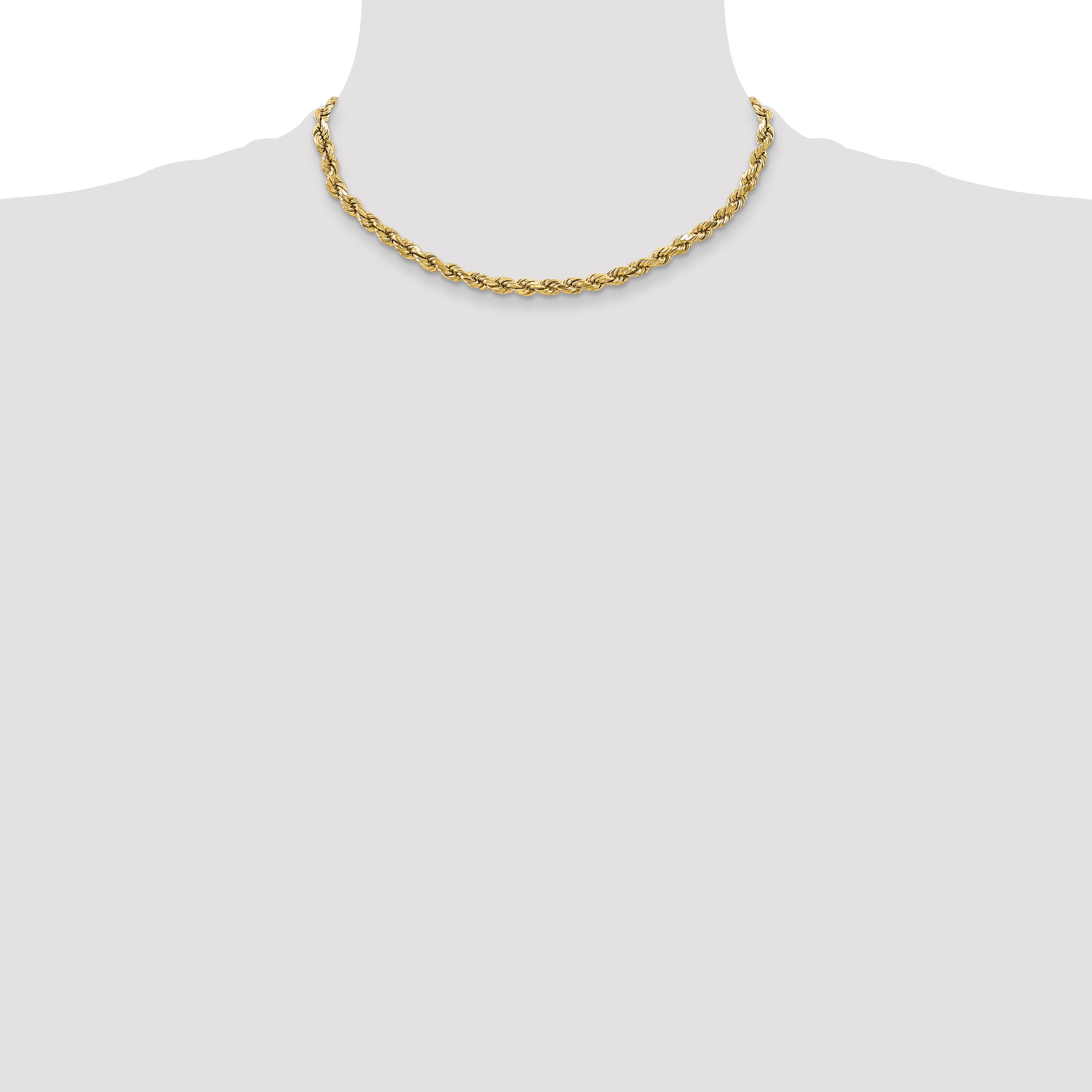 10K None 3.5mm Rope Chain Necklace - view 4