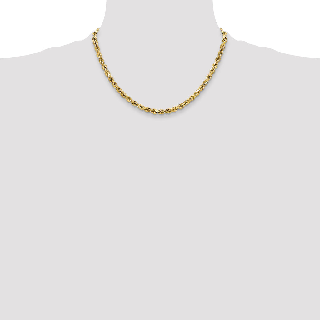 10K None 3.5mm Rope Chain Necklace - view 4