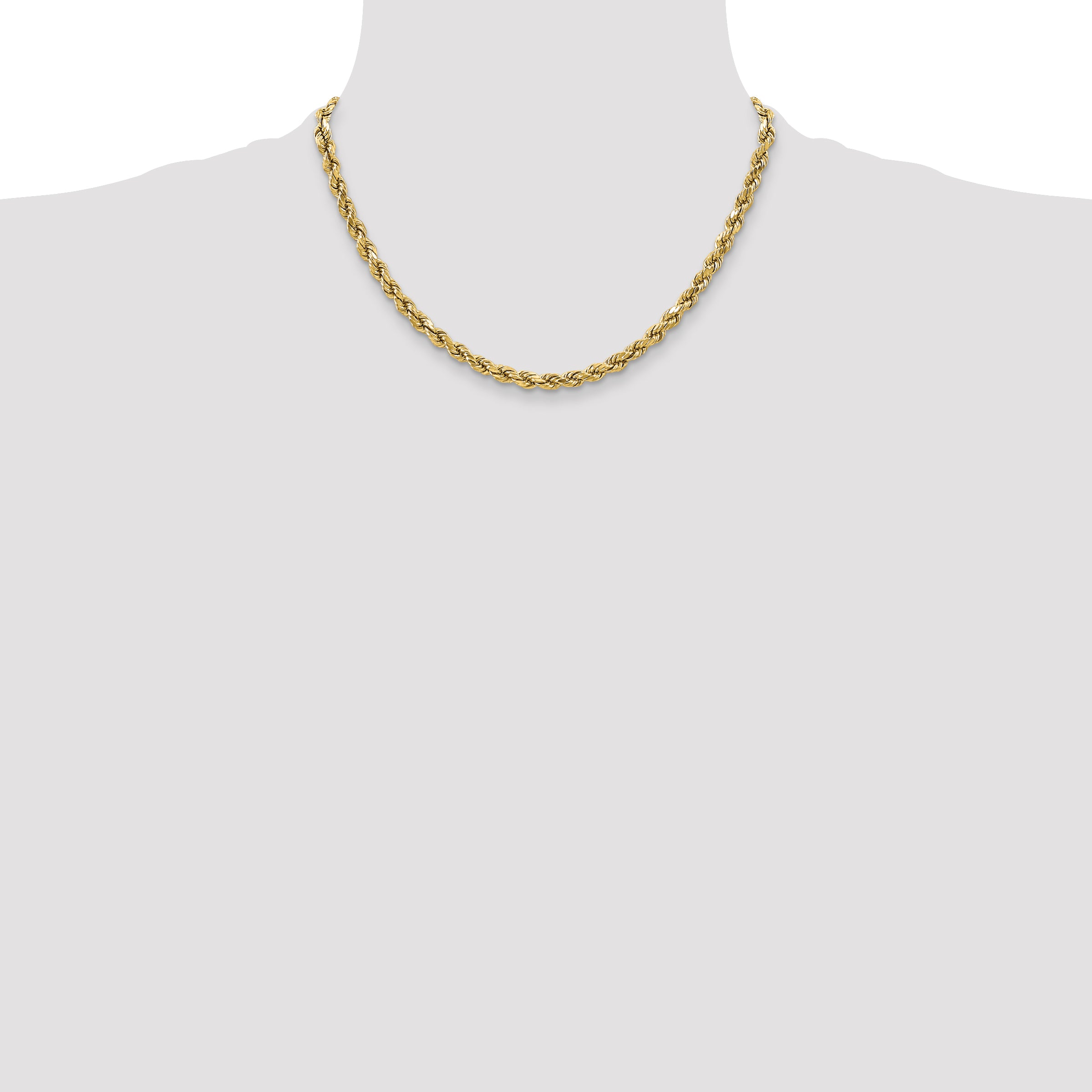 10K None 3.5mm Rope Chain Necklace - view 4