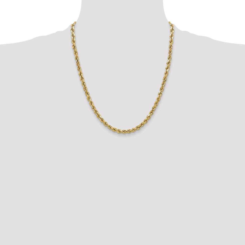 10K None 3.5mm Rope Chain Necklace - view 4