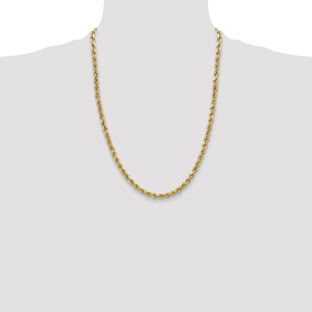 10K None 3.5mm Rope Chain Necklace - view 4