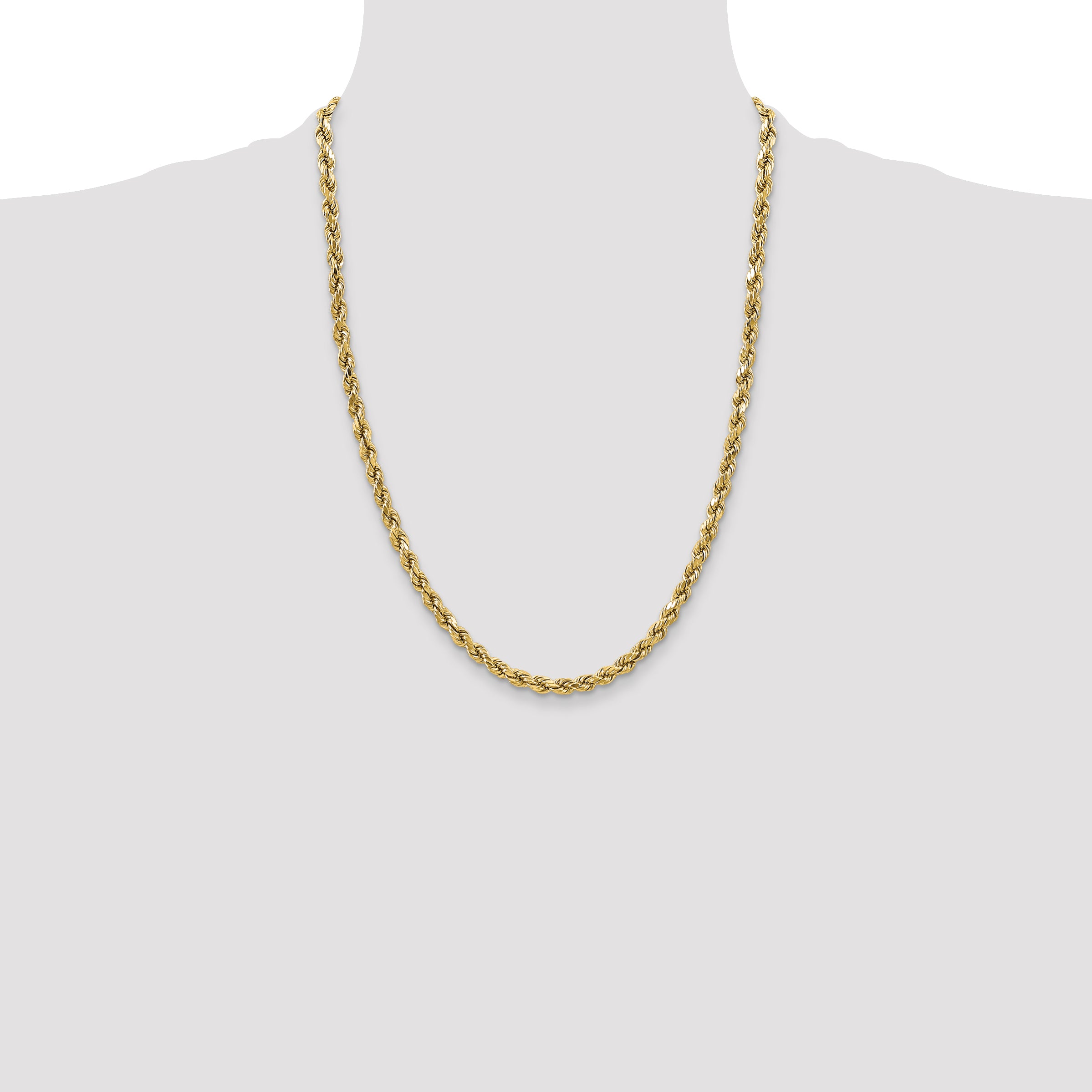 10K None 3.5mm Rope Chain Necklace - view 4