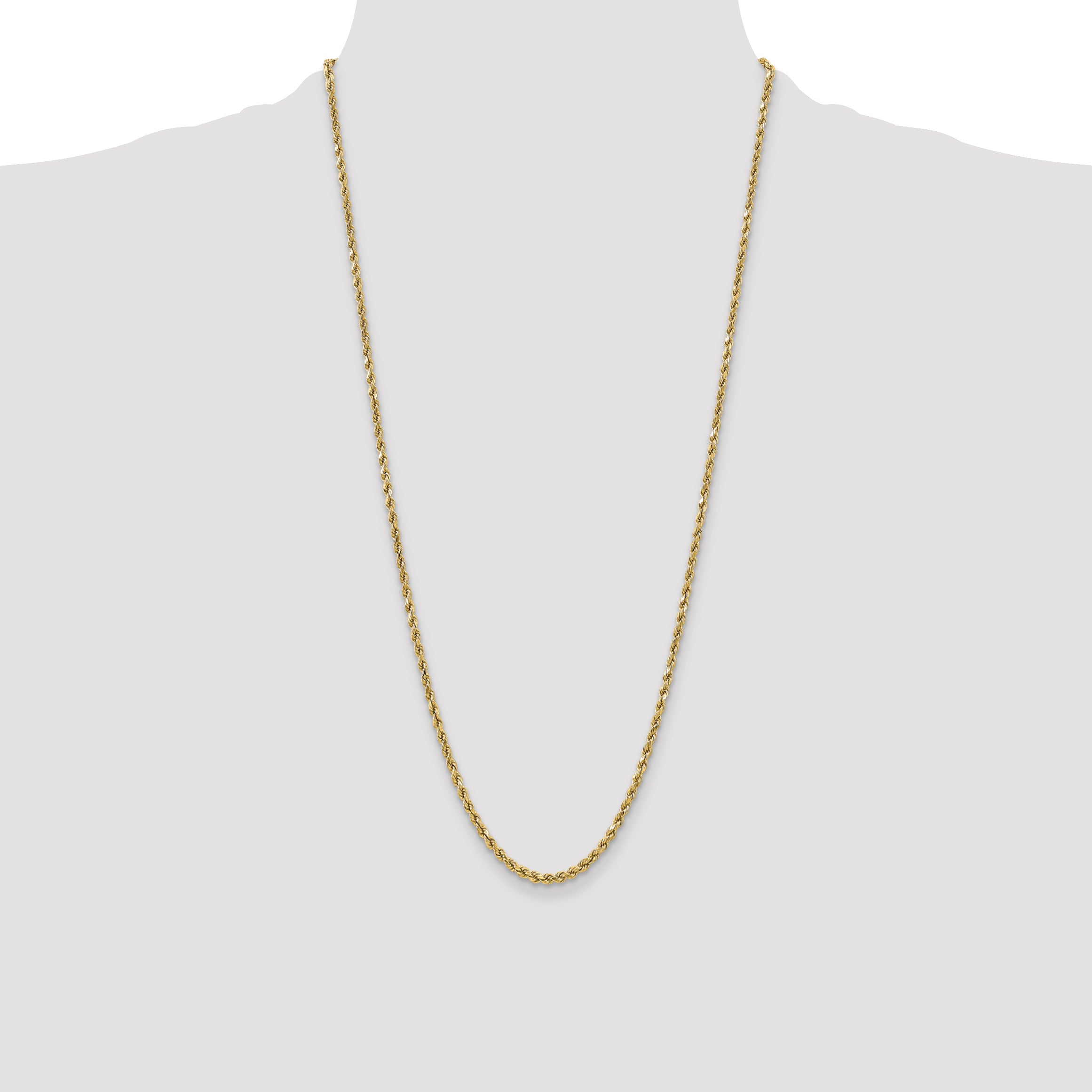 10k 3.5mm Semi-solid D/C Rope Chain