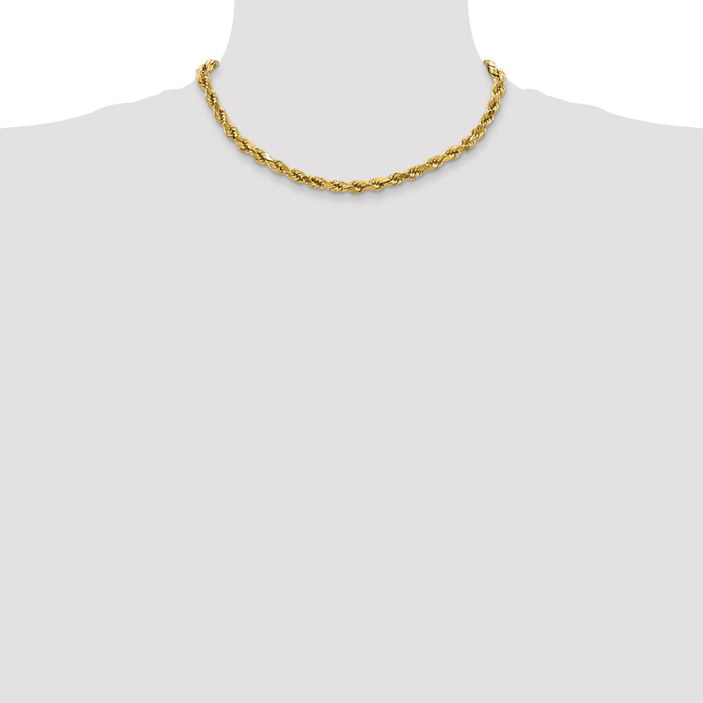 10k 4mm Semi-solid D/C Rope Chain