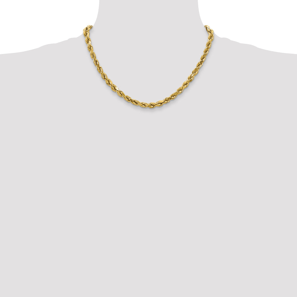 10k 4mm Semi-solid D/C Rope Chain