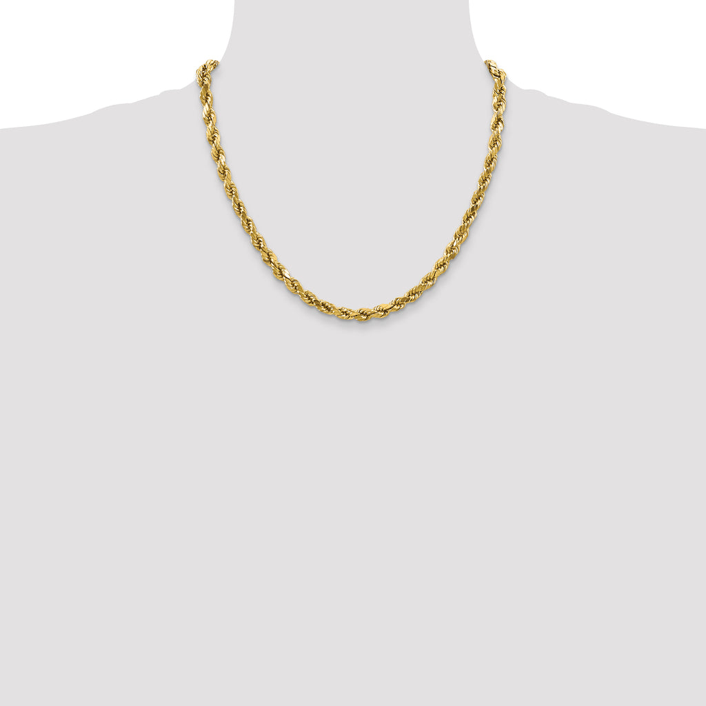 10k 4mm Semi-solid D/C Rope Chain