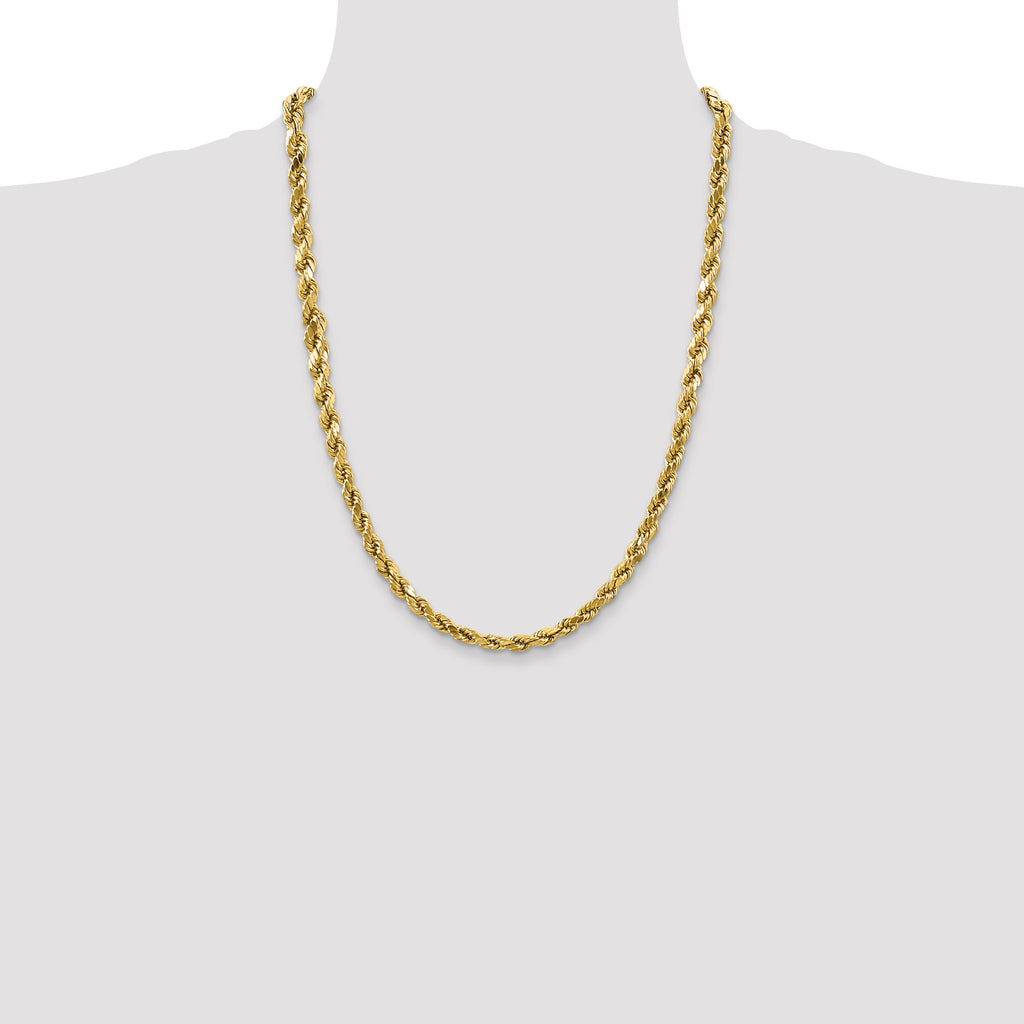 10k 4mm Semi-solid D/C Rope Chain
