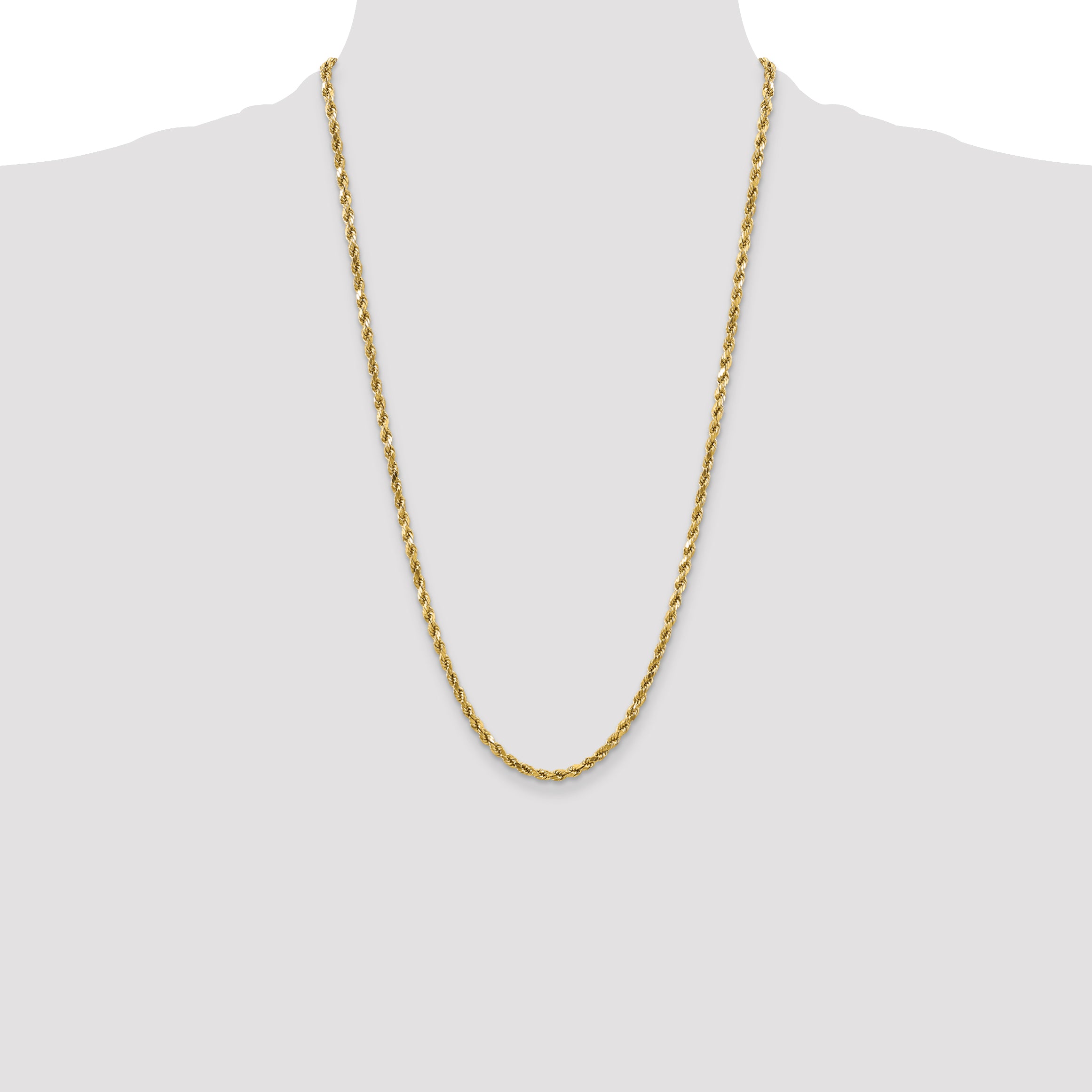 10k 4mm Semi-solid D/C Rope Chain