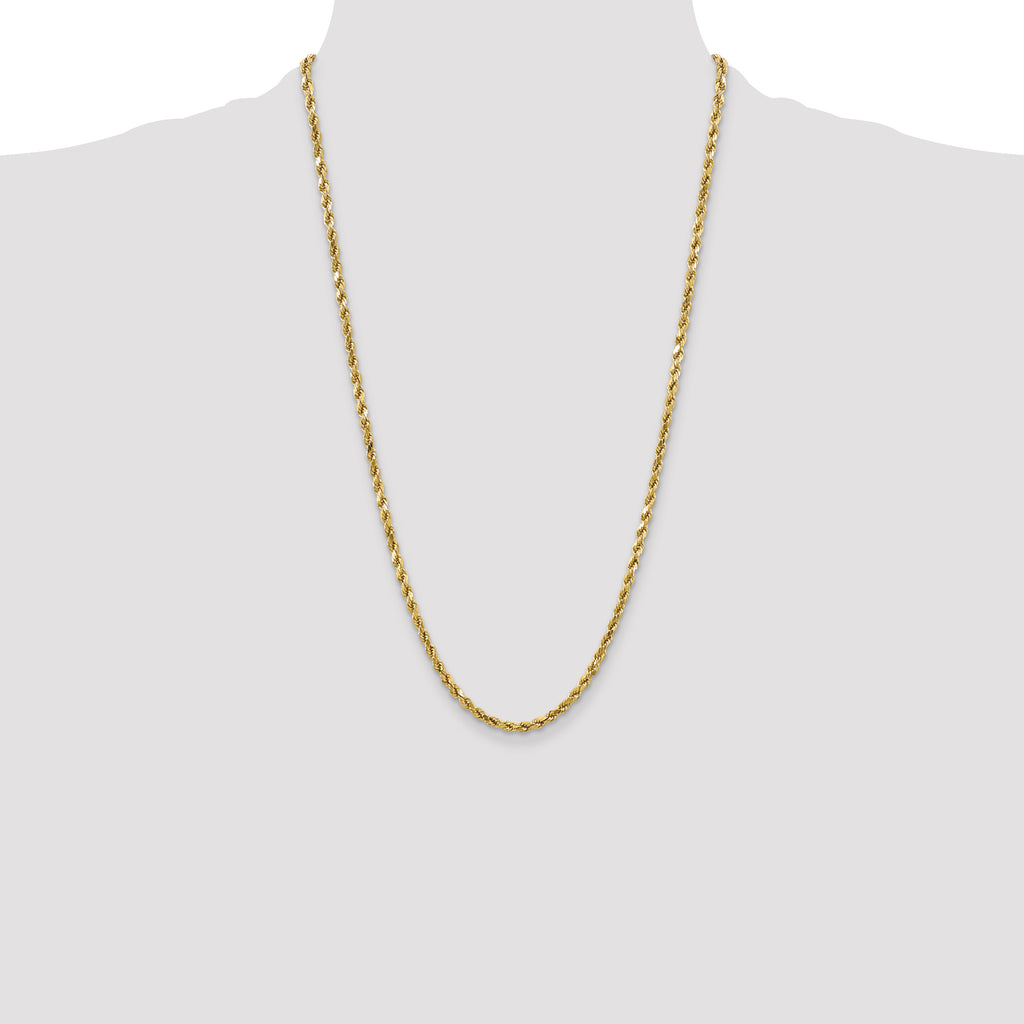 10k 4mm Semi-solid D/C Rope Chain