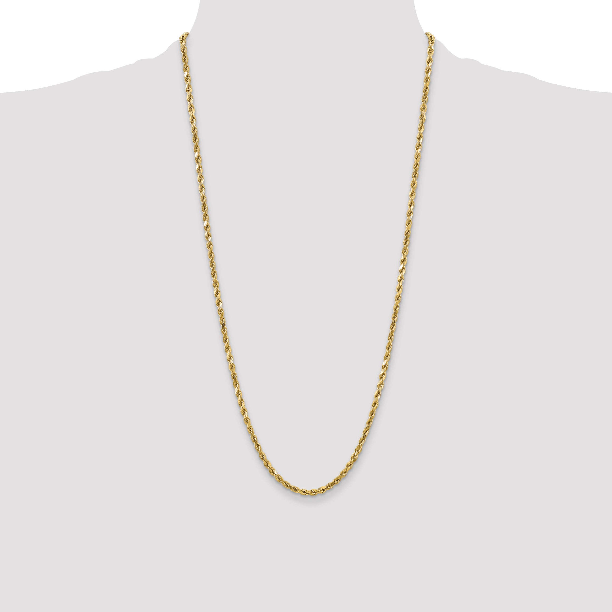 10k 4mm Semi-solid D/C Rope Chain