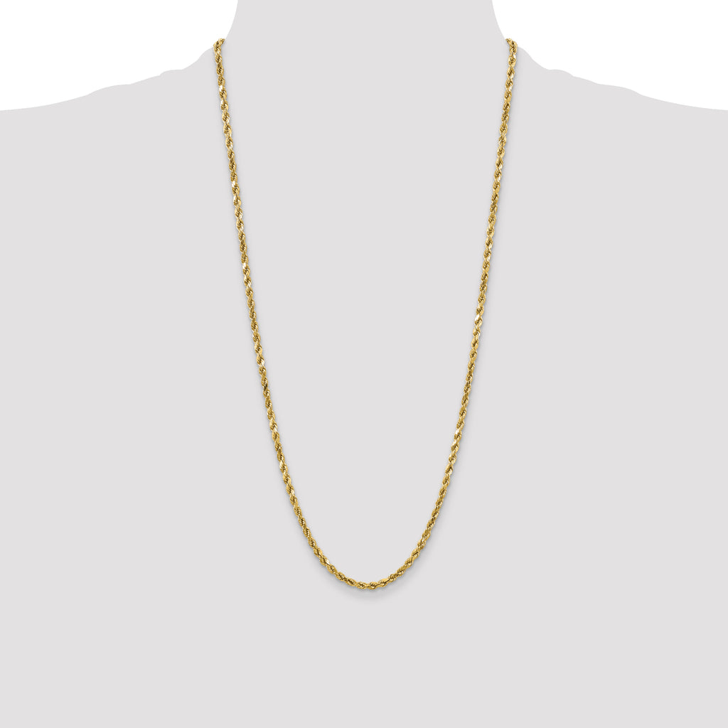 10k 4mm Semi-solid D/C Rope Chain