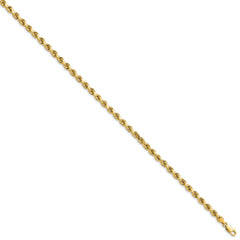 10k 4mm Semi-solid D/C Rope Chain