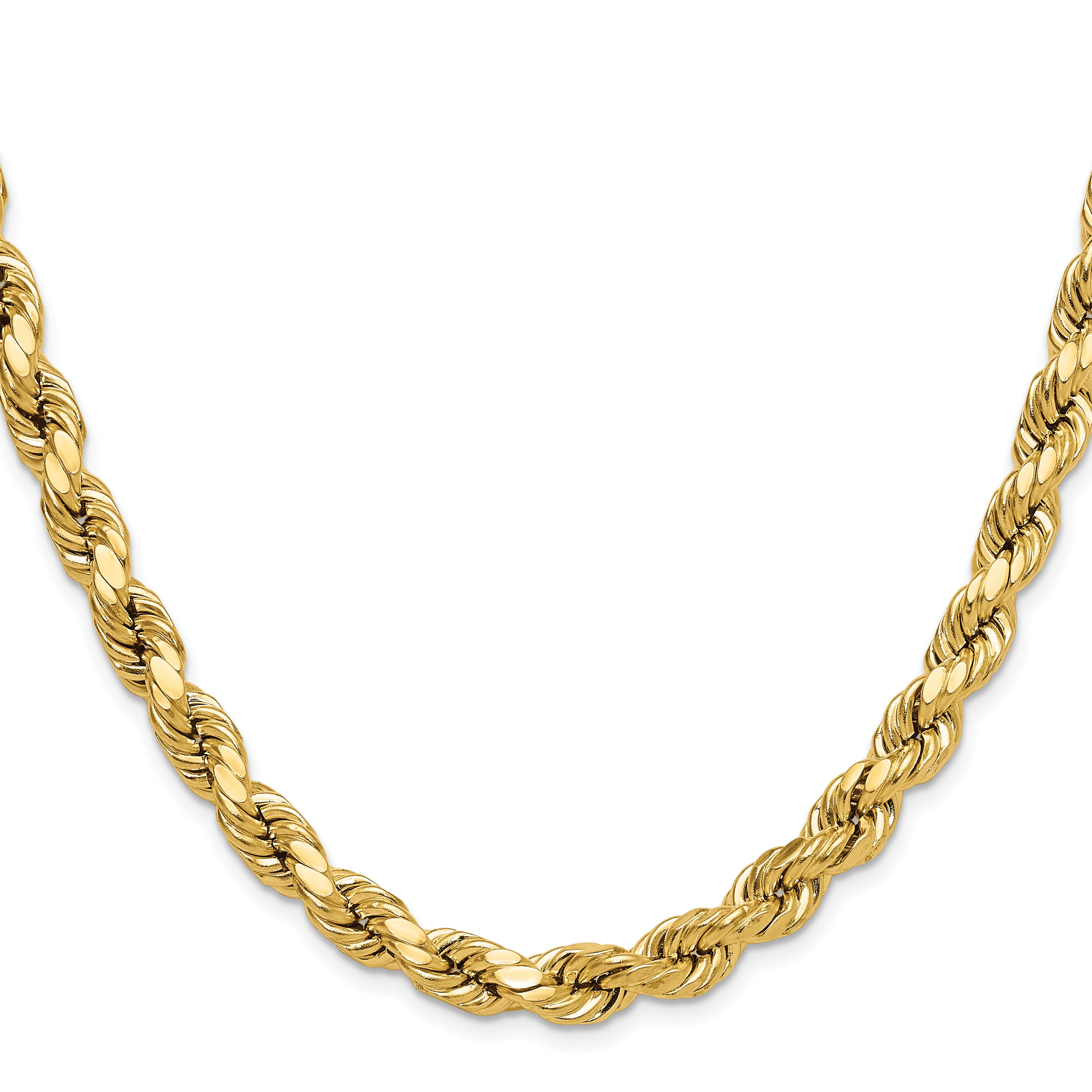 10K Yellow Gold Diamond-Cut Rope Chain Necklace 8mm Secondary image