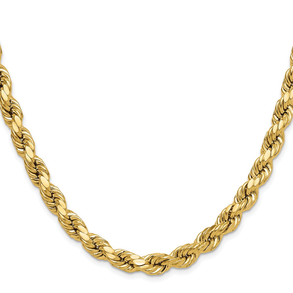 10K Yellow Gold Diamond-Cut Rope Chain Necklace 8mm