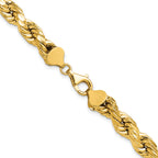 10K Yellow Gold Diamond-Cut Rope Chain Necklace 8mm