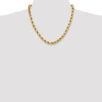 10K Yellow Gold Diamond-Cut Rope Chain Necklace 8mm