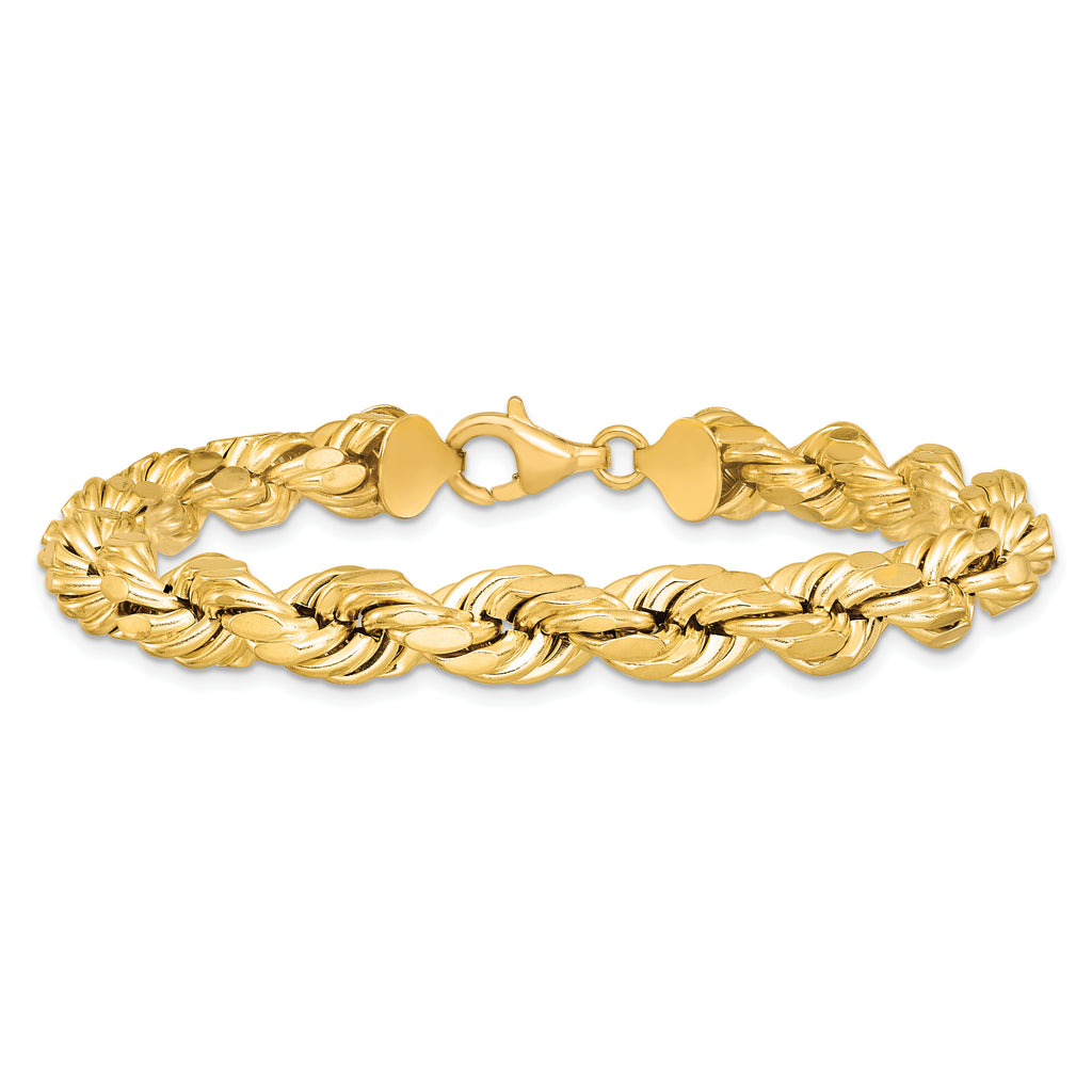 10K None 8.0mm Rope Chain Bracelet - view 3