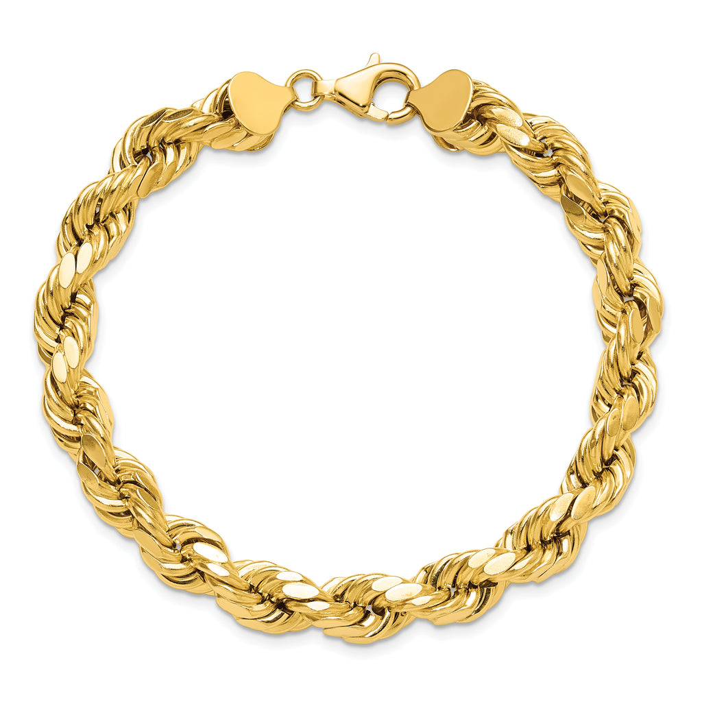 10K None 8.0mm Rope Chain Bracelet - view 4