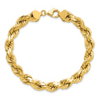 10K None 8.0mm Rope Chain Bracelet - view 4
