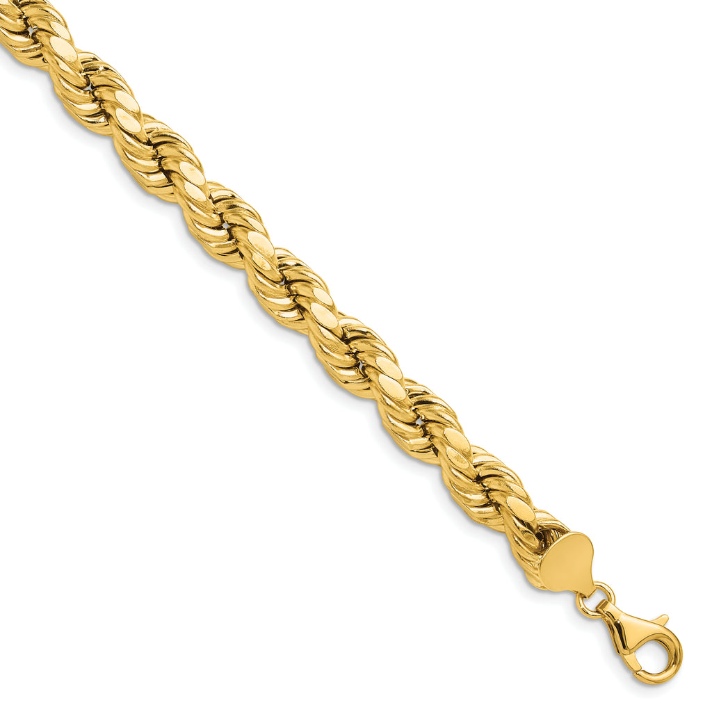 10K None 8.0mm Rope Chain Bracelet