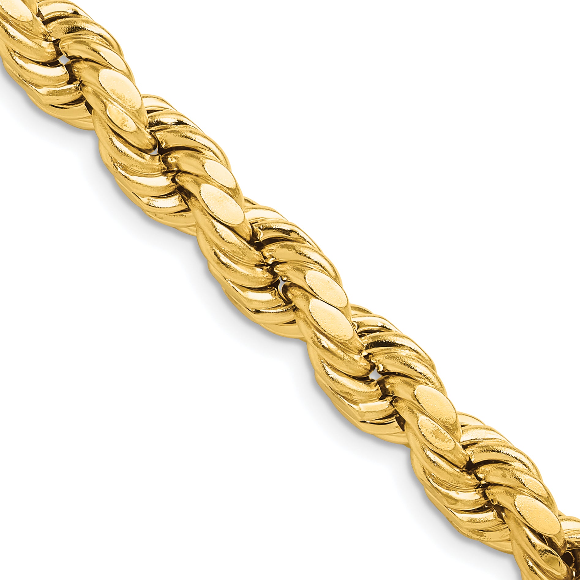 10K Yellow Gold Diamond-Cut Rope Chain Necklace 8mm Main image