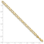 10K 4mm Solid Double Link with Hearts 7 inch Charm Bracelet - view 4