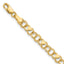 10K 4mm Solid Double Link with Hearts 7 inch Charm Bracelet - 7 in