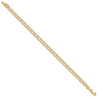 10K 4mm Solid Diamond-cut Double Link 7 inch Charm Bracelet - view 2
