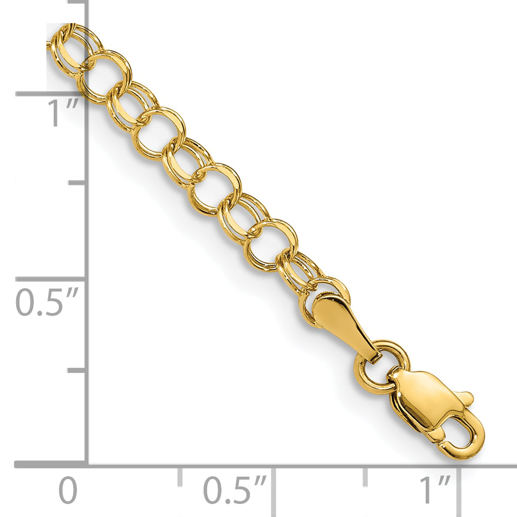 10k Solid Double Link Charm Bracelet