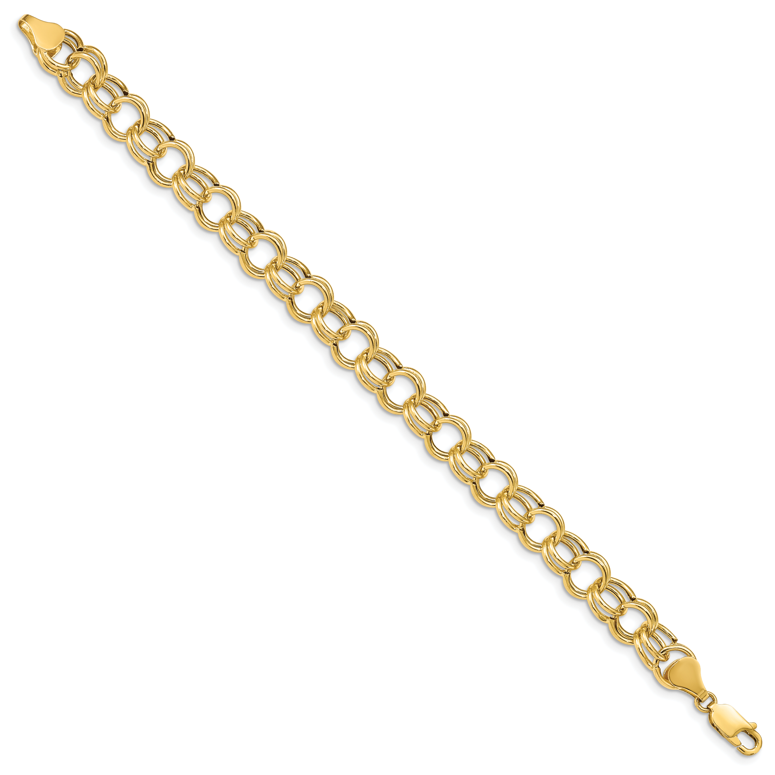 10k Hollow Double Link Charm Bracelet Secondary image